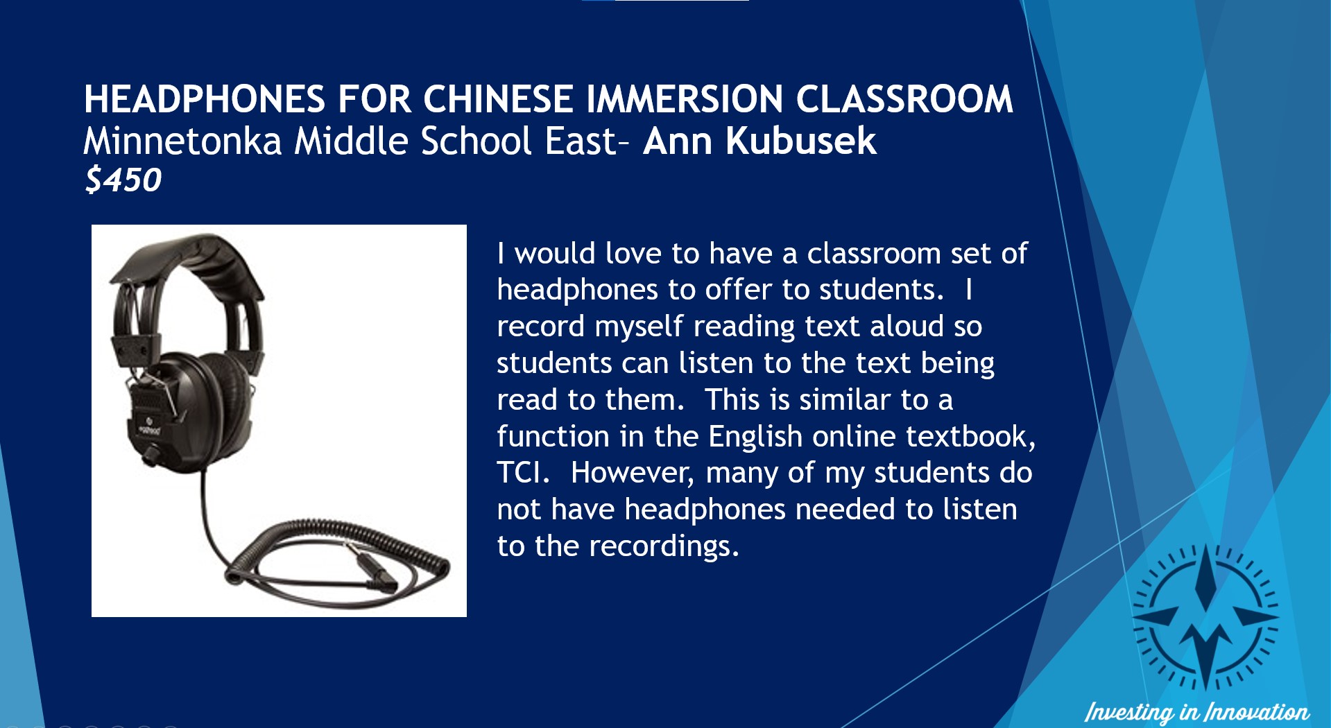 Headphones for Chinese Immersion Classrooms